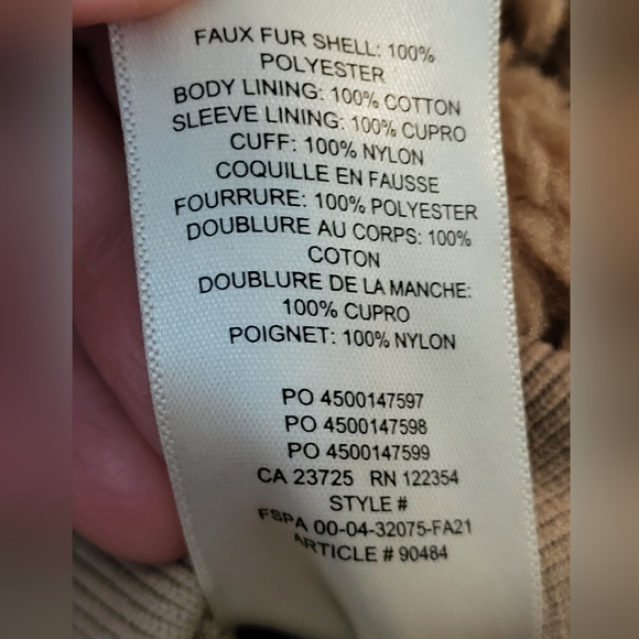 Aritzia Babaton Women's Cropped Sherpa Bomber Jacket in Gold Camel - Size XS - Picture 7 of 7